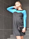 Платье черно-голубое | 1773413 | фото 3