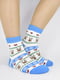 Шкарпетки біло-блакитні з орнаментом | 5226238