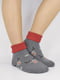 Шкарпетки сіро-червоні з малюнком | 5226251