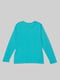 Пуловер голубой с принтом | 4057391 | фото 2