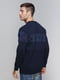 Пуловер темно-синий с орнаментом | 5245998 | фото 2