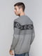 Пуловер серый с орнаментом | 5245996 | фото 2