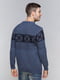 Пуловер синий с орнаментом | 5245999 | фото 2