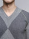 Пуловер серый с ромбами | 5246044 | фото 3