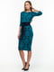 Сукня синьо-бірюзова з принтом | 5289746 | фото 2