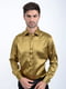 Рубашка золотистого цвета в принт | 5299271