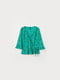 Блуза зеленая с цветочным принтом | 5304717