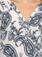Блуза бело-синяя с принтом | 5304831 | фото 4