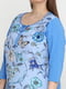 Блуза блакитна з квітковим принтом | 5308540 | фото 3