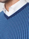 Пуловер синій в гусячу лапку | 5309731 | фото 4