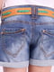 Шорты синие джинсовые с эффектом потертых | 2399694 | фото 22