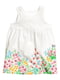 Платье белое с цветочным принтом | 5340993