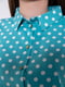 Блуза ментолового цвета в горошек | 5349015 | фото 5