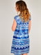 Платье пляжное синее с принтом | 5363133 | фото 2