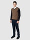 Пуловер черно-коричневый в гусиную лапку | 5366212 | фото 2