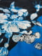 Шарф черно-синий с цветочным принтом | 5368998 | фото 3