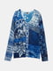 Пуловер синій в принт | 5369055 | фото 7