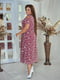 Платье бордовое с цветочным принтом | 5383850 | фото 3