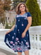 Сукня синя з квітковим принтом | 5383856 | фото 2