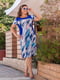 Сукня синя з абстрактним принтом | 5383888 | фото 2