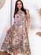 Сукня кольору пудри в квітковий принт | 5383951
