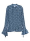 Блуза голубая с цветочным принтом | 5386251 | фото 2