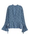 Блуза голубая с цветочным принтом | 5386251 | фото 3