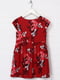 Платье красное с принтом | 5388004 | фото 2