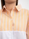 Рубашка бело-персикового цвета в полоску | 5416085 | фото 5