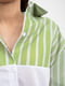 Рубашка бело-салатового цвета в полоску | 5416088 | фото 5