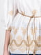 Блуза бело-бежевая с орнаментом | 5416773 | фото 3