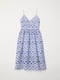 Платье бело-синее с орнаментом | 5441548