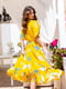 Платье желтое в цветочный принт | 5447123 | фото 2