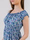 Блуза сине-белая в цветочный принт | 5441580 | фото 3