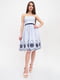 Сукня біло-блакитна в смужку і з малюнком | 5456601