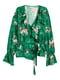 Блуза зеленая в цветочный принт | 5402163 | фото 2