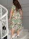 Платье оливкового цвета в цветочный принт | 5464107 | фото 3