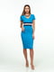 Платье голубое с контрастной отделкой | 1115421 | фото 4
