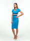 Платье голубое с контрастной отделкой | 1115421 | фото 5