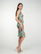 Сукня бірюзово-коралового кольору в квітковий принт | 5473368 | фото 2