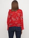Блуза красная с цветочным принтом | 5476925 | фото 2