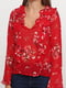 Блуза красная с цветочным принтом | 5476925 | фото 3