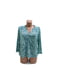 Блуза зеленая с цветочным принтом | 5477203