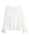 Блуза білого кольору з кружевом | 5500484