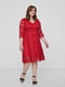 Платье красное с узором | 5501707