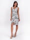 Сукня бузкова з квітковим принтом | 5502897