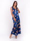 Сукня синя з квітковим принтом | 5502923