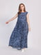 Платье синее с цветочным принтом | 5503871 | фото 2
