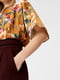 Блуза коричневая в цветочный принт | 5517670 | фото 4