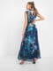 Платье синее с цветочным принтом | 5519935 | фото 2